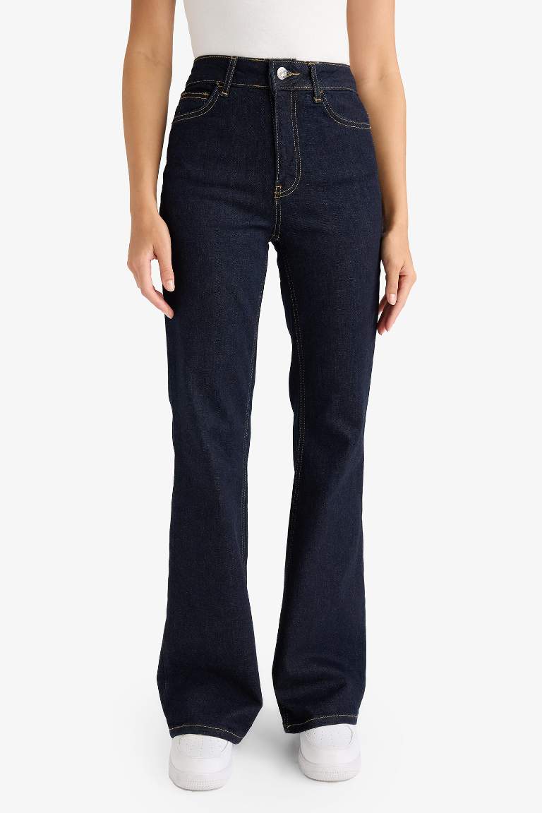 Mia Flare Fit Normal Bel Uzun Jean Pantolon