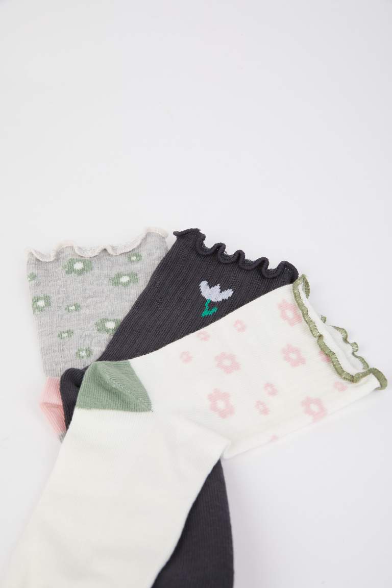 Girl 3 Piece Cotton Long Socks