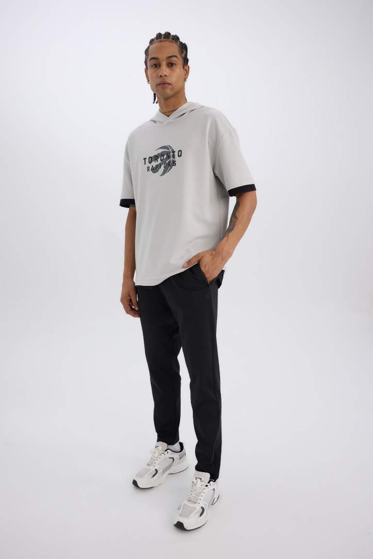DeFactoFit Sporcu Jogger Eşofman Altı Slim Fit Dar Kesim Standart Paça Skuba Dalgıç Kumaş Beli Lastikli Düz Paça