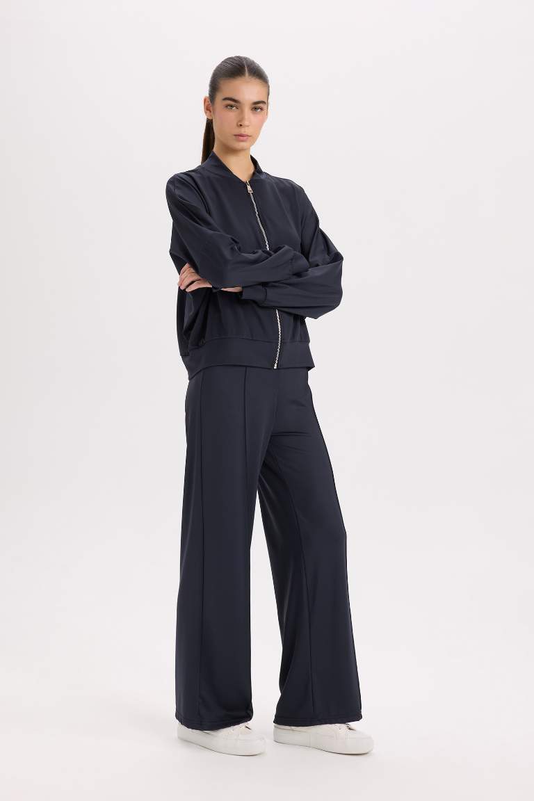 Wide Leg Basic Elastic Waist Sweatpants