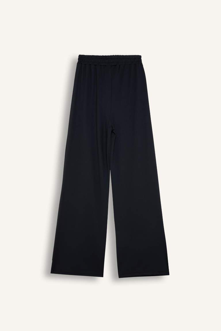 Wide Leg Basic Elastic Waist Sweatpants