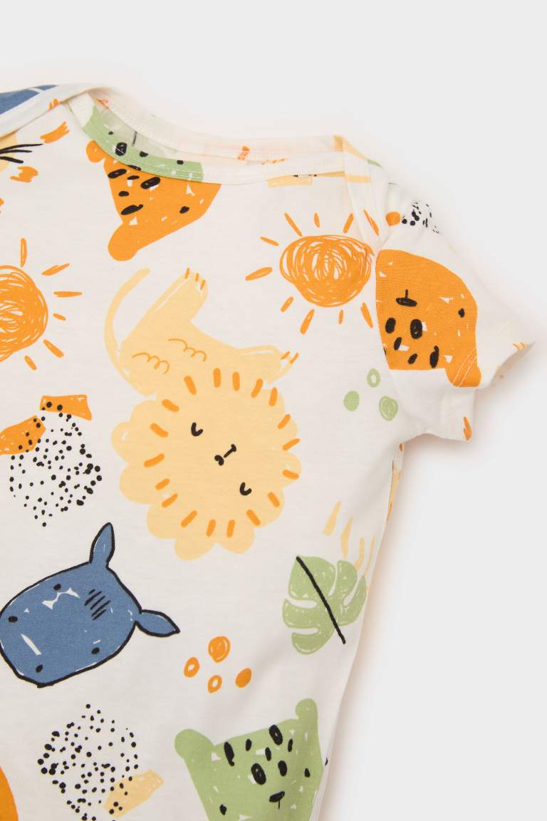 Baby Boy Newborn Vehicle Printed Cotton Overalls