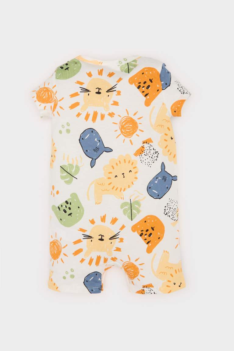 Baby Boy Newborn Vehicle Printed Cotton Overalls