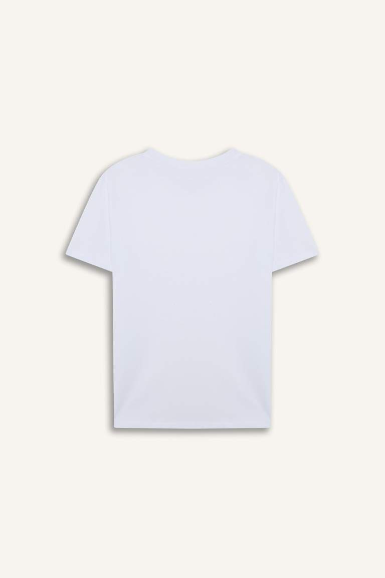 Relax Fit Crew Neck Basic Cotton White T-Shirt