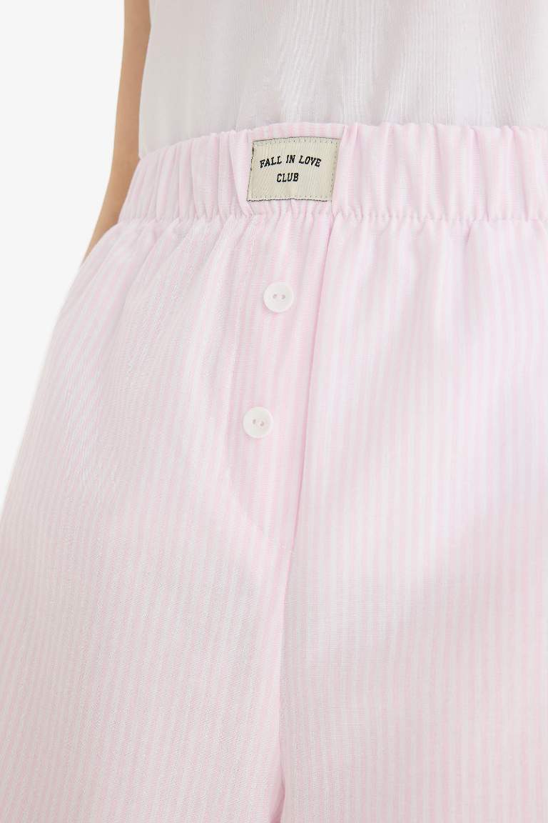 Regular Fit Kısa Boy Poplin 2'li Pijama Alt-Fall in Love