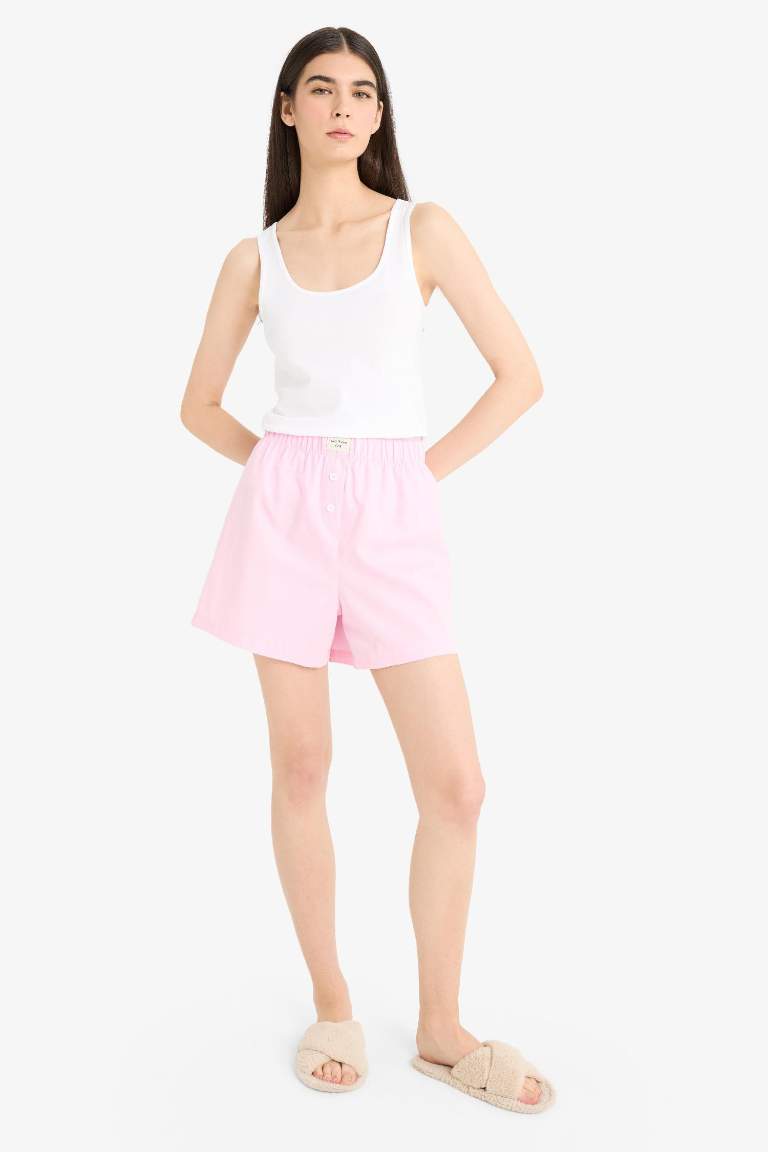 Regular Fit Kısa Boy Poplin 2'li Pijama Alt-Fall in Love