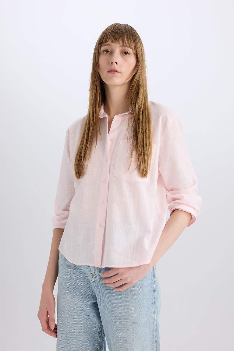 Chemise oversize à manches longues avec une poche