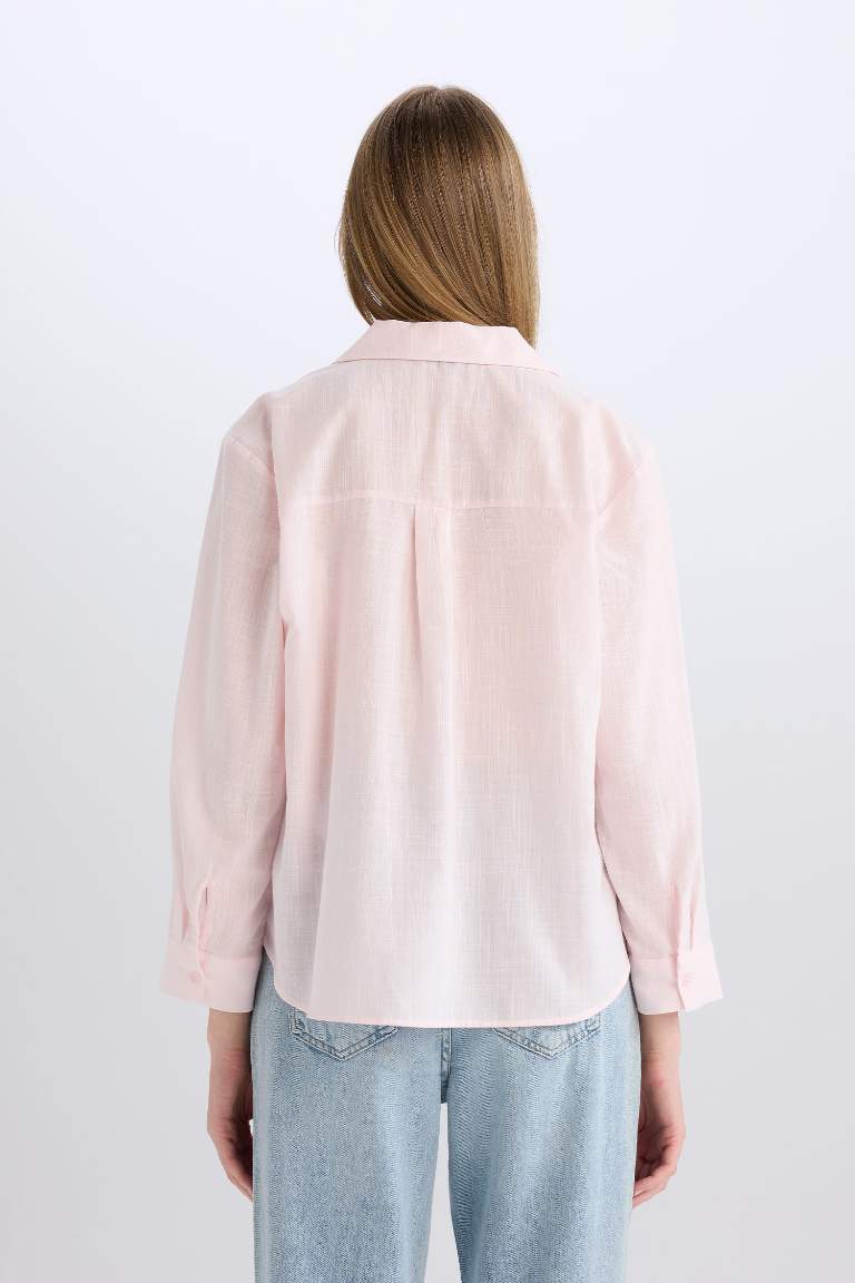 Chemise oversize à manches longues avec une poche