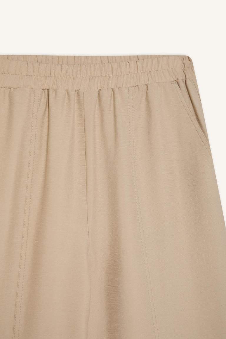 Flexible Waist Basic Harem Trousers