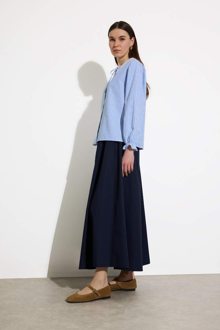 A Kesim Basic Düz Poplin Maxi Tesettür Etek