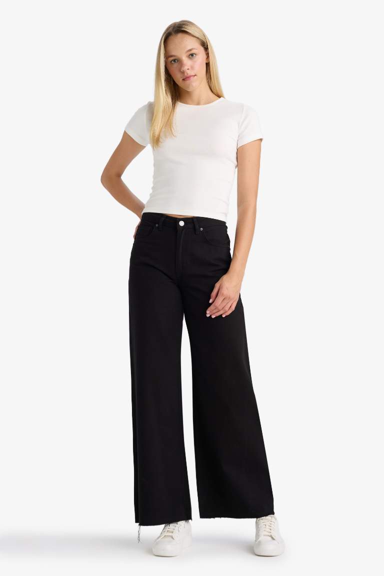 Wide Leg Normal Bel Standart Boy Gabardin Pantolon