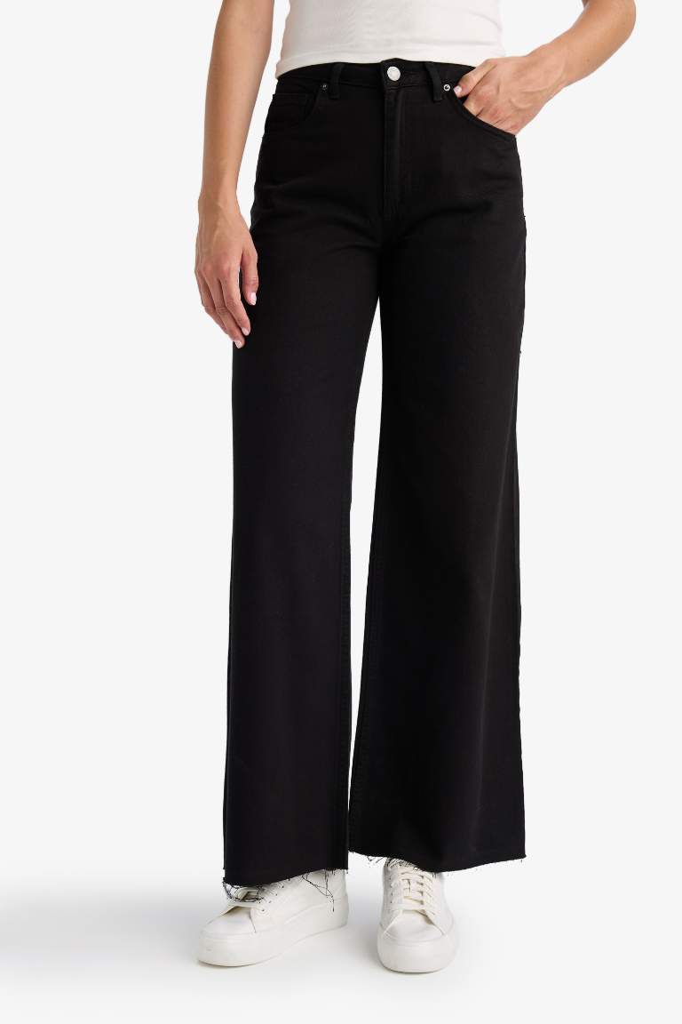 Wide Leg Normal Bel Standart Boy Gabardin Pantolon