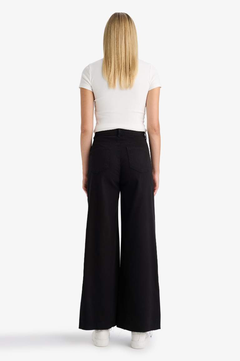 Wide Leg Normal Bel Standart Boy Gabardin Pantolon