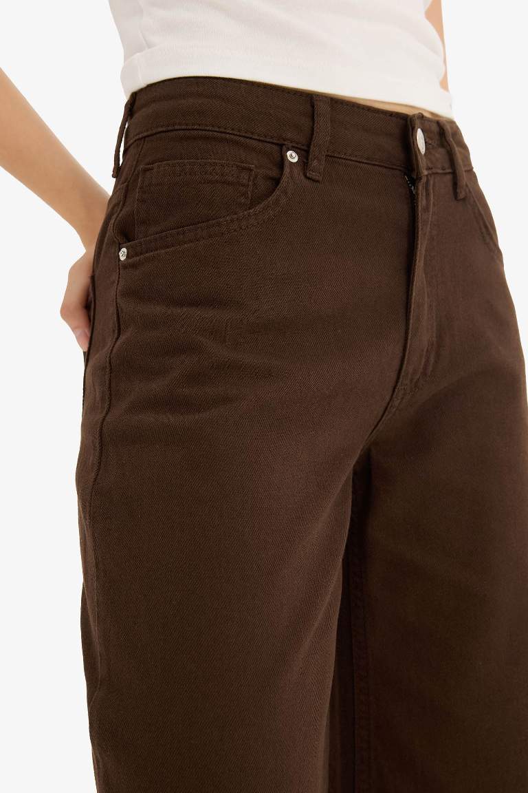 Wide Leg Normal Bel Standart Boy Gabardin Pantolon