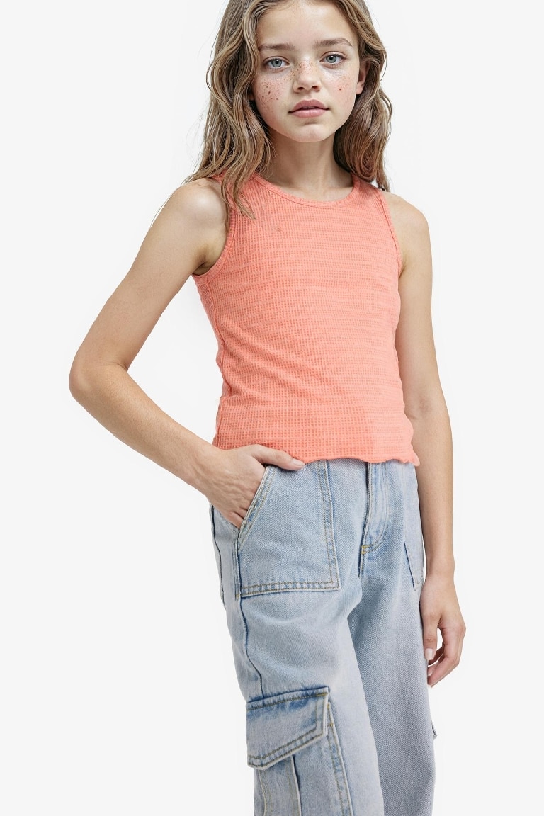 Girl Crew Neck Crop Top