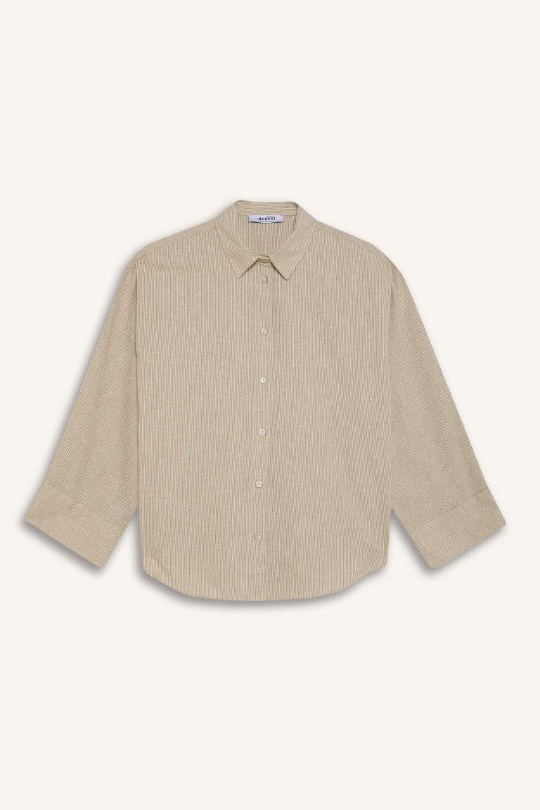 Relax Fit Linen Long Sleeve Shirt