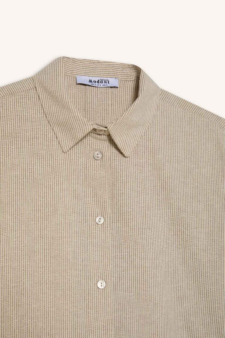 Relax Fit Linen Long Sleeve Shirt