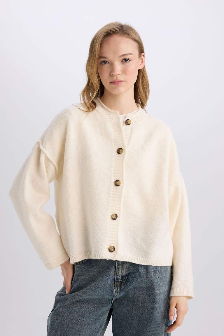 Regular Fit Crew Neck Knitwear Cardigan