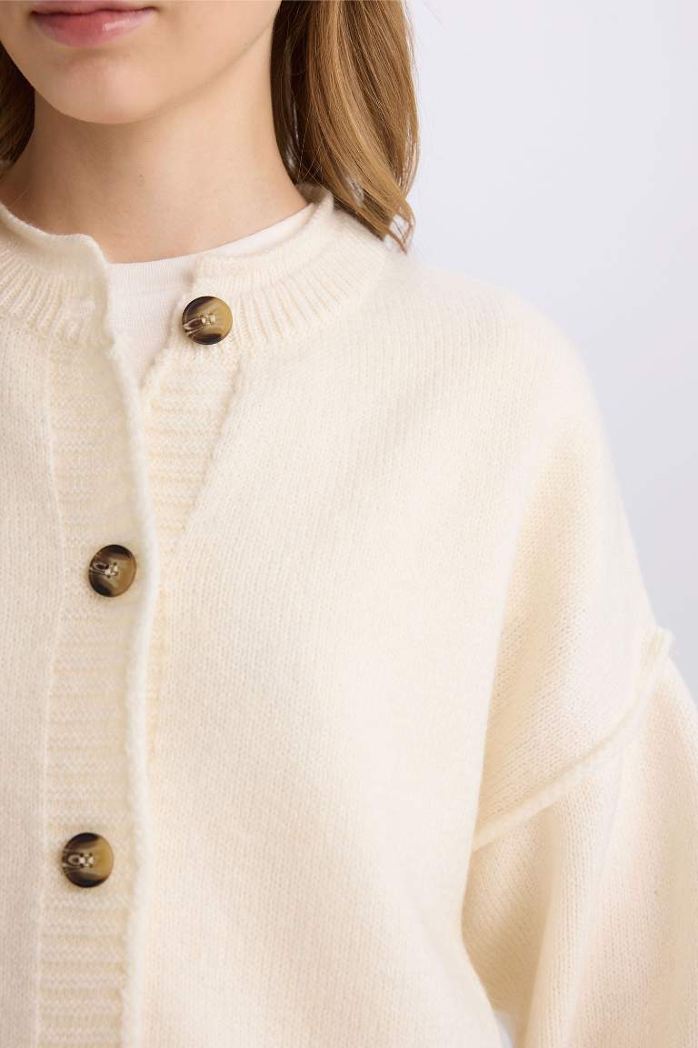 Regular Fit Crew Neck Knitwear Cardigan