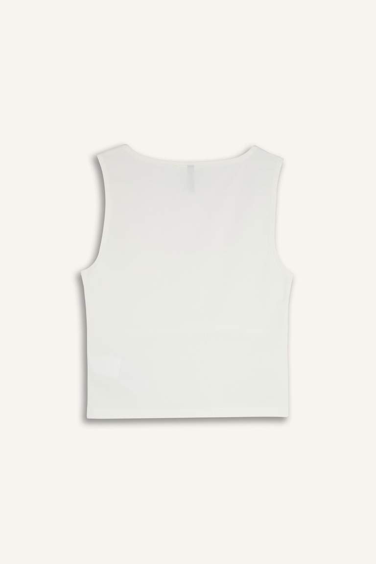 Slim Fit Basic Square Collar Tank Top