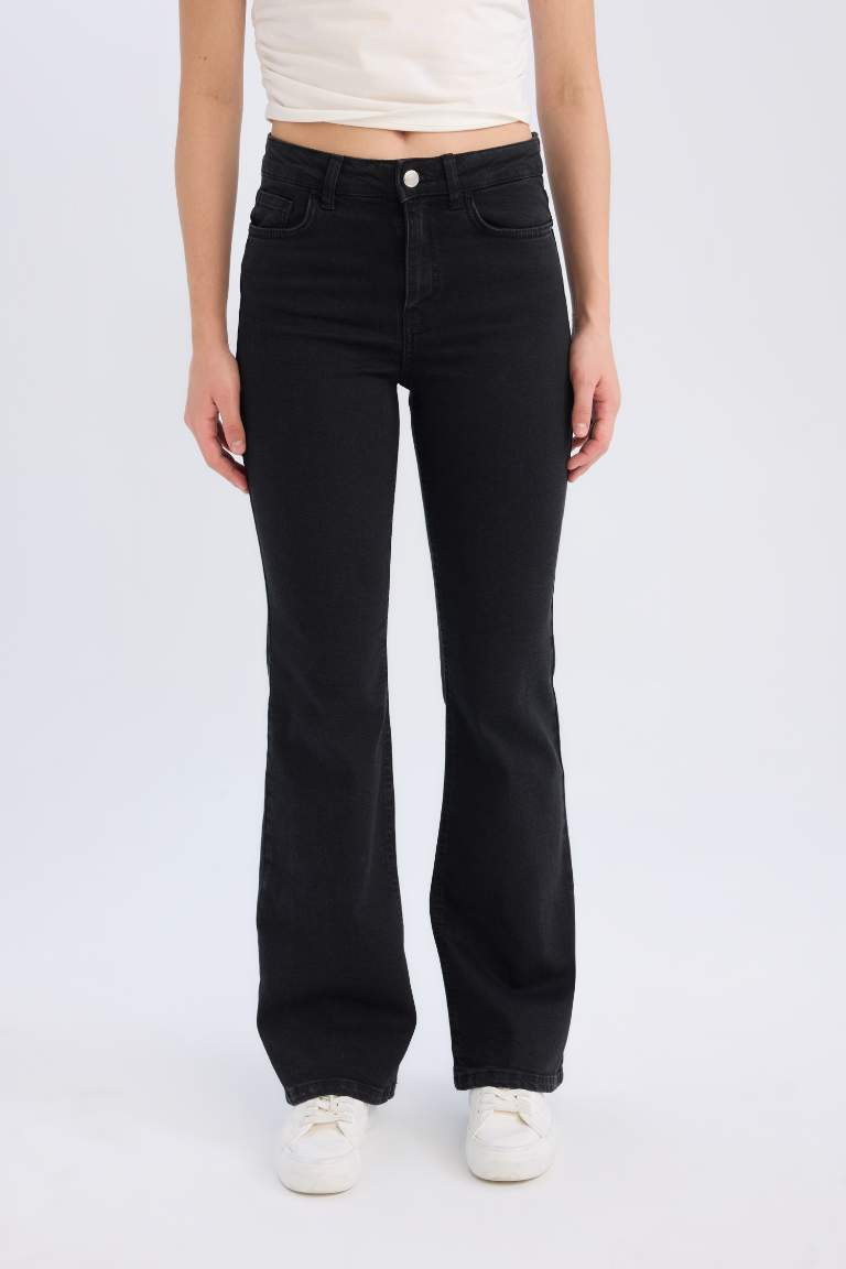 Pantalon Jean long à taille haute