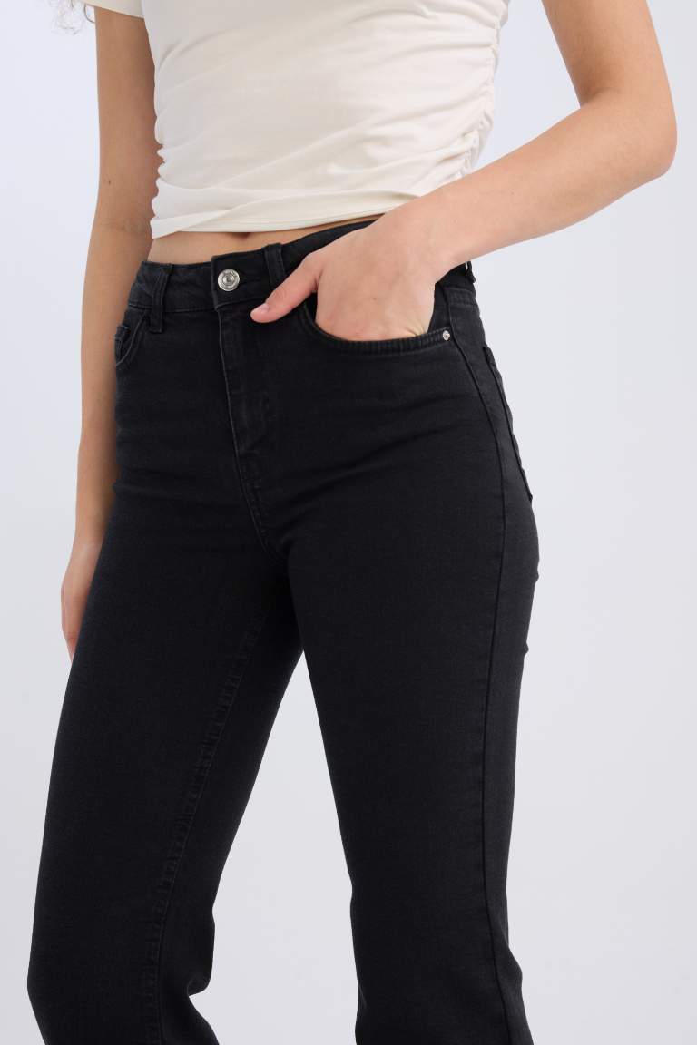 Pantalon Jean long à taille haute