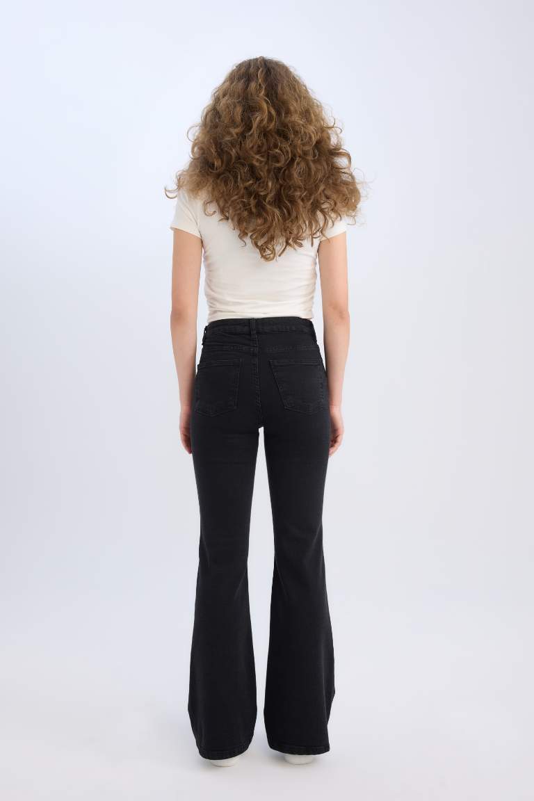 Pantalon Jean long à taille haute