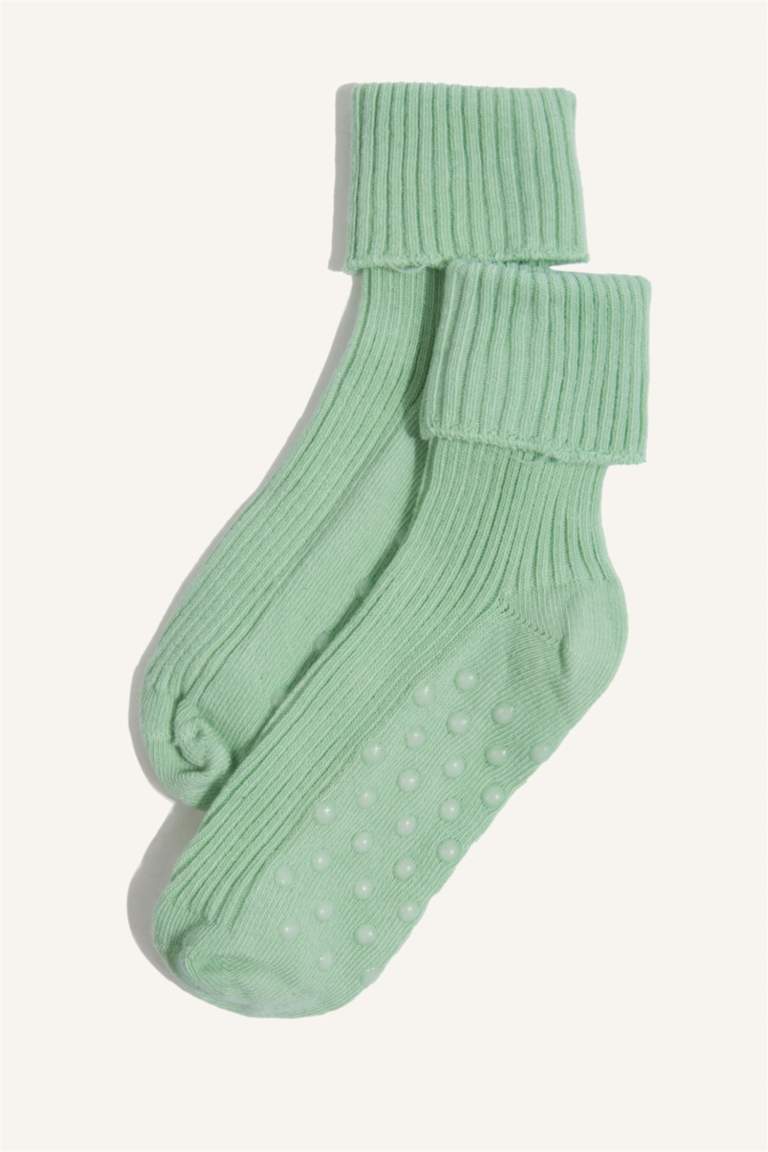 Девчачьи носки длинные с нескользящей подошвой, комплект из 3-х пар, хлопковые