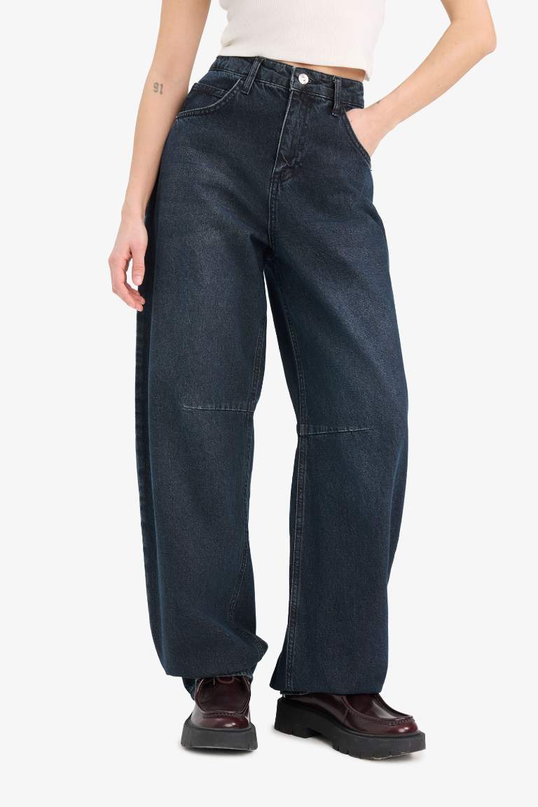 Baggy Fit High Waist Long Jeans