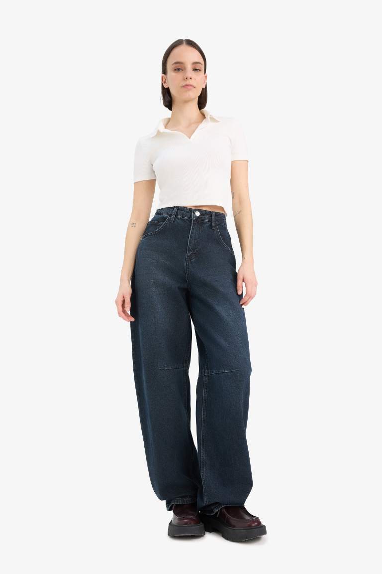 Baggy Fit High Waist Long Jeans