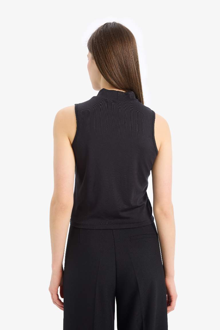 Slim Fit Half Turtleneck Tank Top