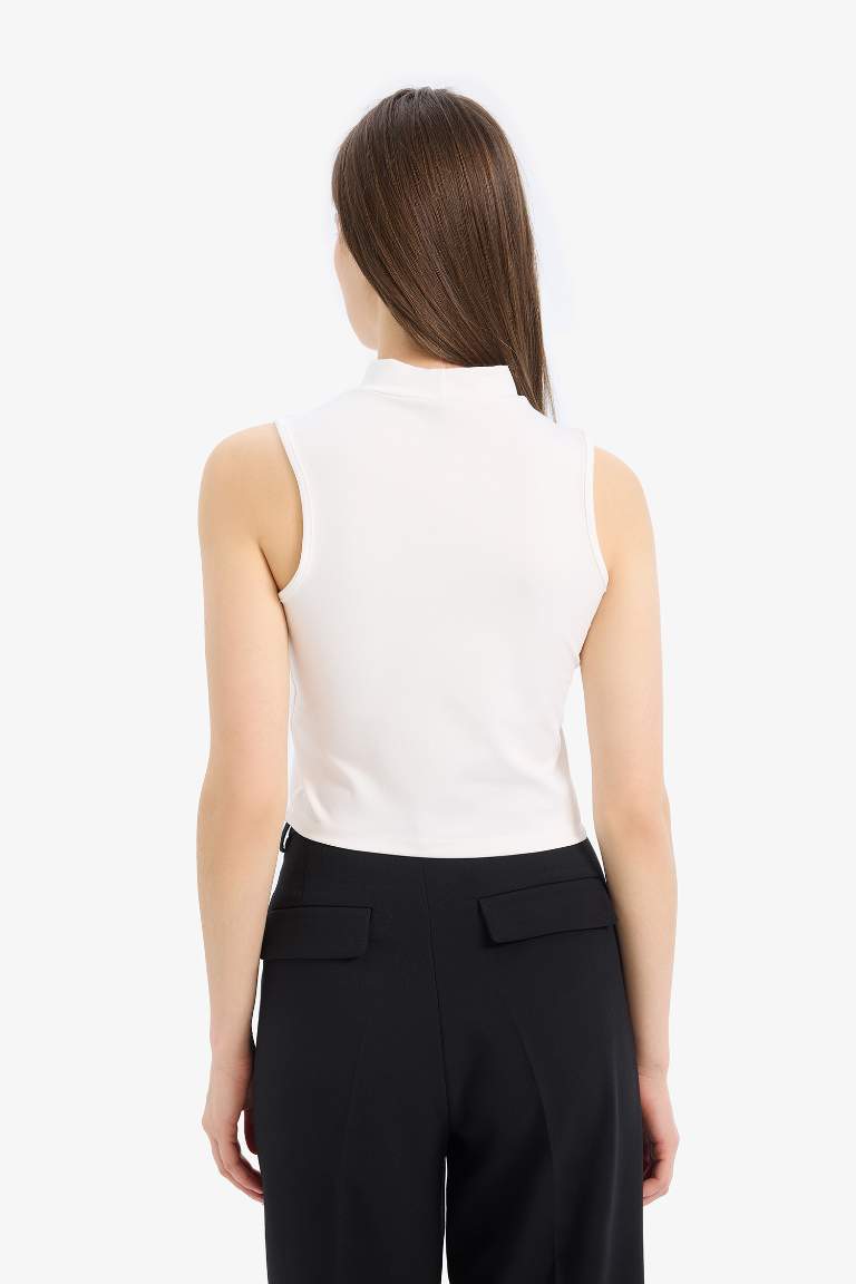 Slim Fit Half Turtleneck Tank Top