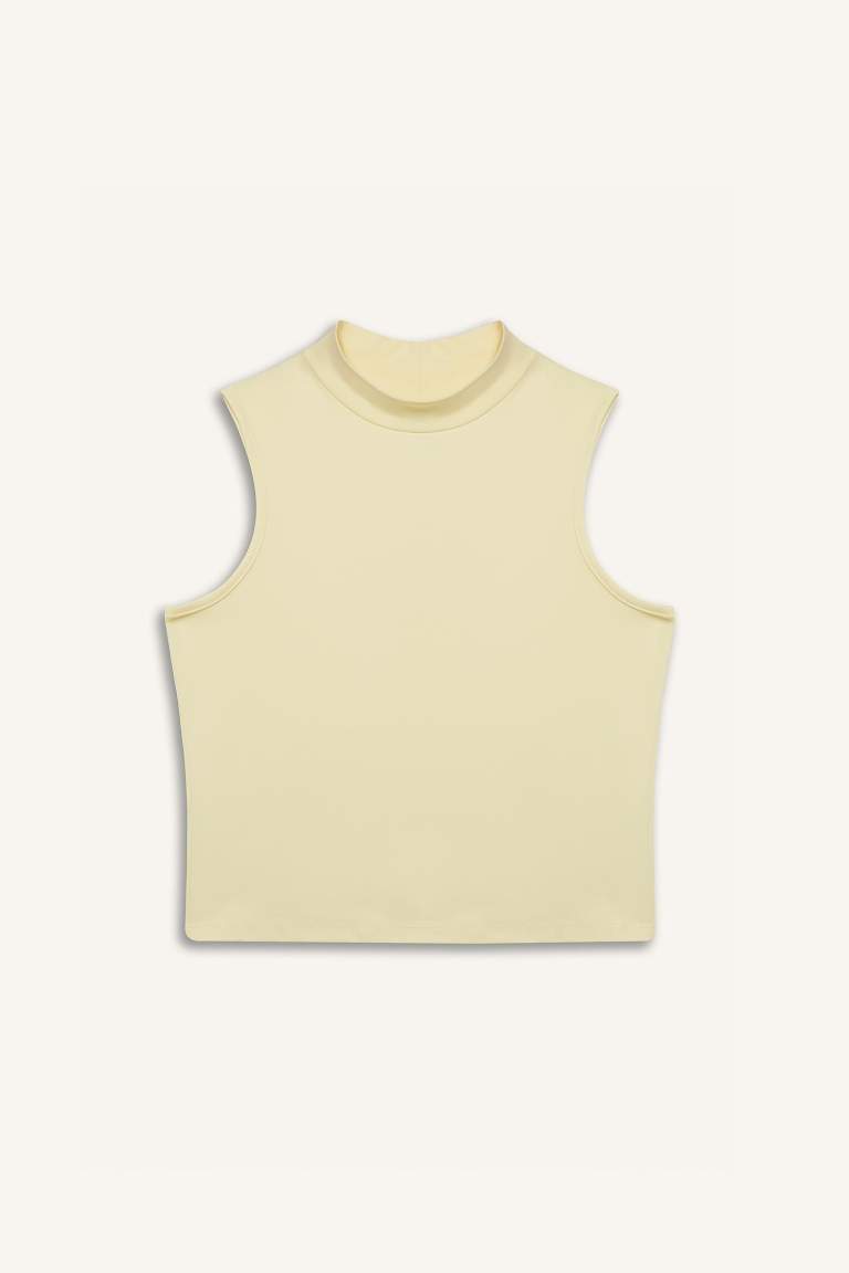 Slim Fit Half Turtleneck Tank Top