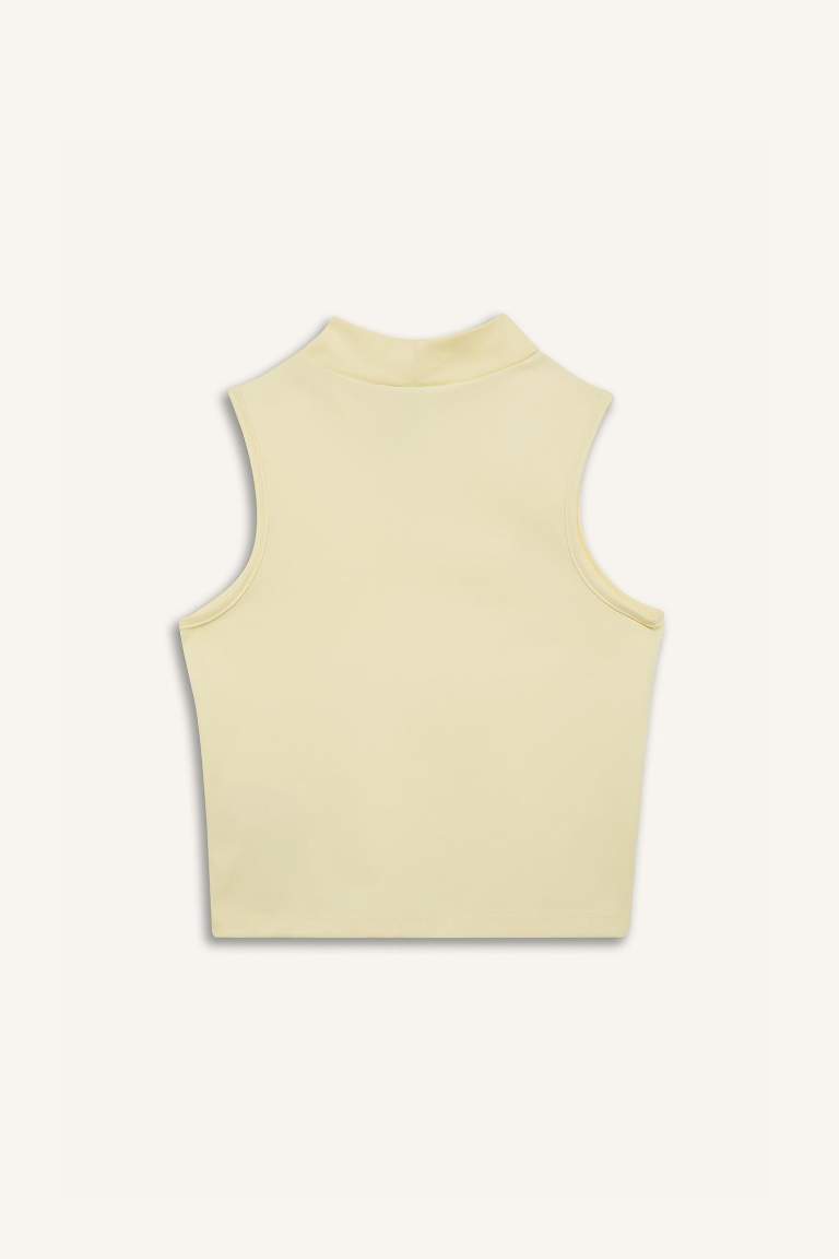 Slim Fit Half Turtleneck Tank Top