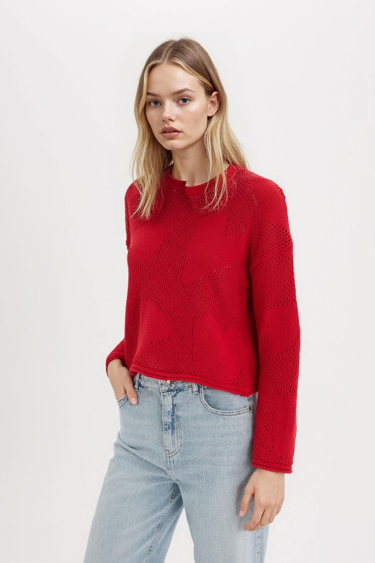 Oversize Fit Crew Neck Valentine's Day Pullover