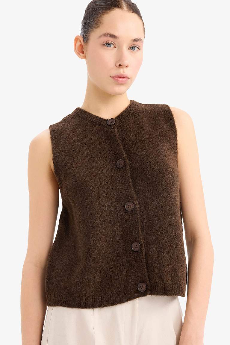 Regular Fit Crew Neck Knitwear Vest