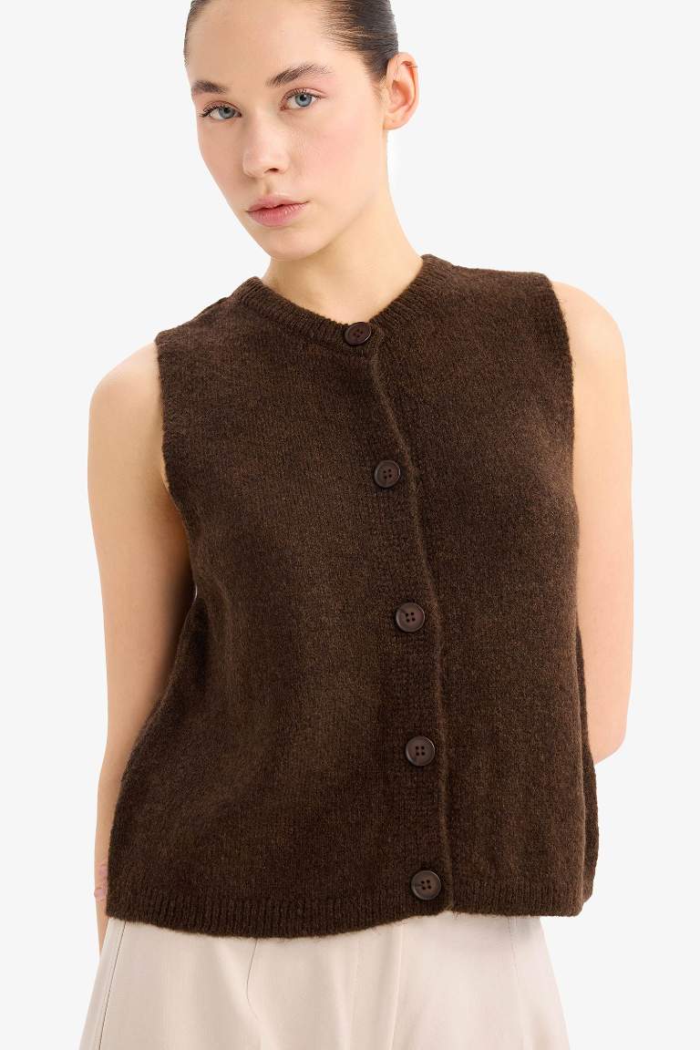 Regular Fit Crew Neck Knitwear Vest