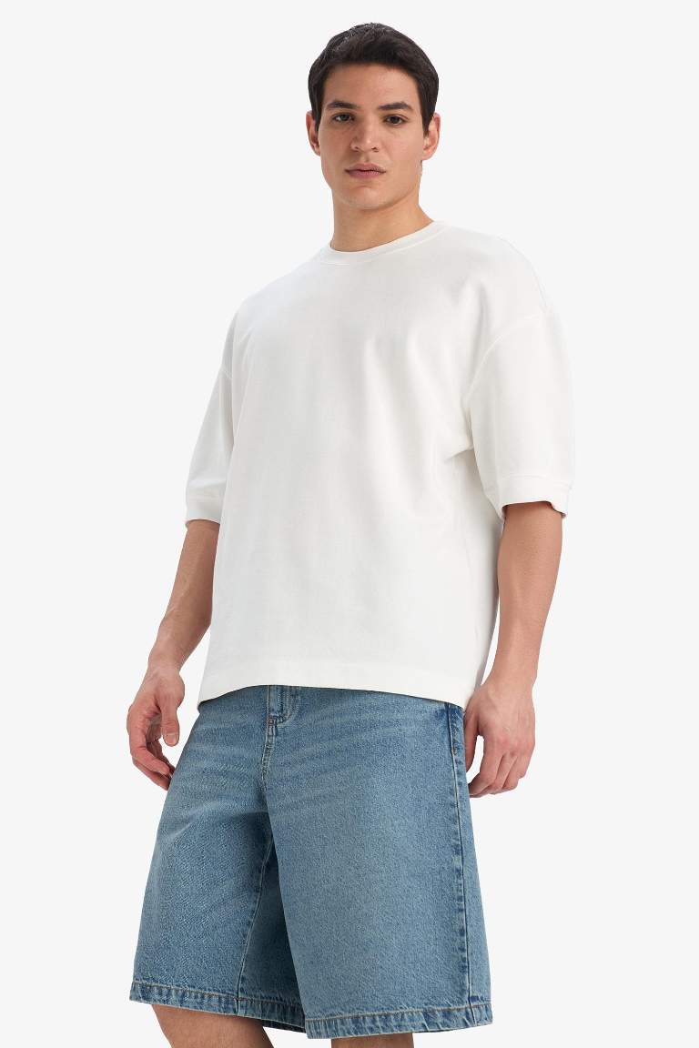 100% хлопковые широкие джинсовые бермуды (baggy fit)