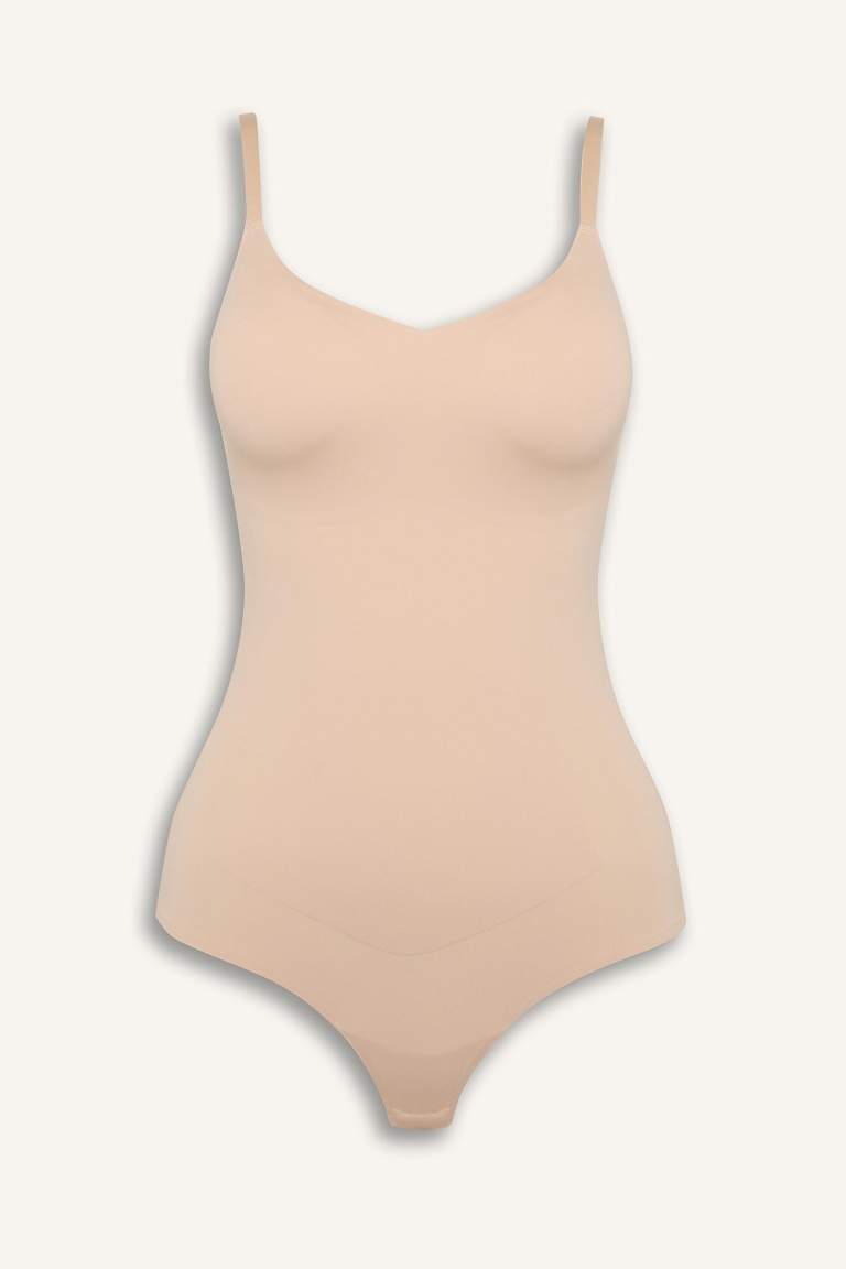 Çıkarılabilir Pedli Ten Rengi Bodysuit Korse-Fall in Love