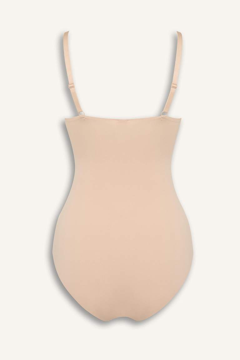 Çıkarılabilir Pedli Ten Rengi Bodysuit Korse-Fall in Love