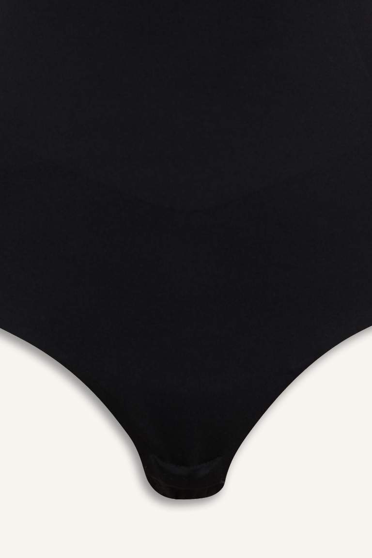 Çıkarılabilir Pedli Siyah Bodysuit Korse-Fall in Love