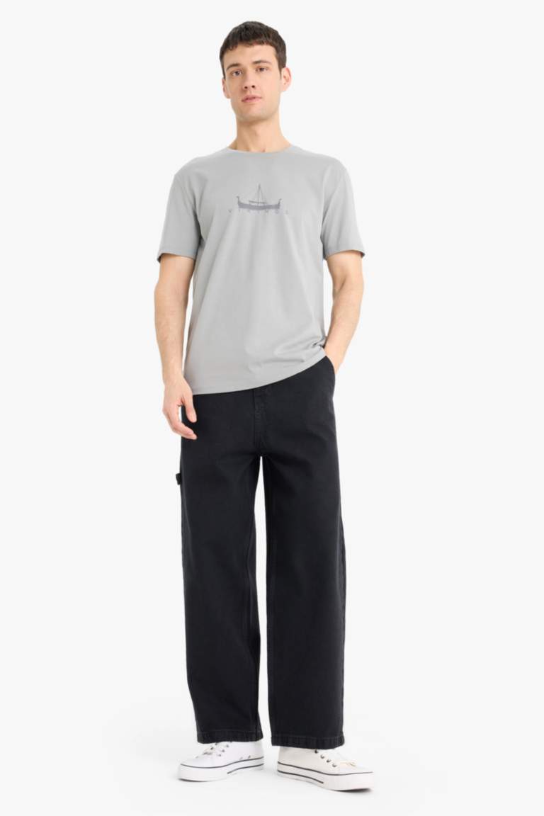 %100 Pamuk Vikings Regular Fit Bisiklet Yaka Kısa Kollu Tişört