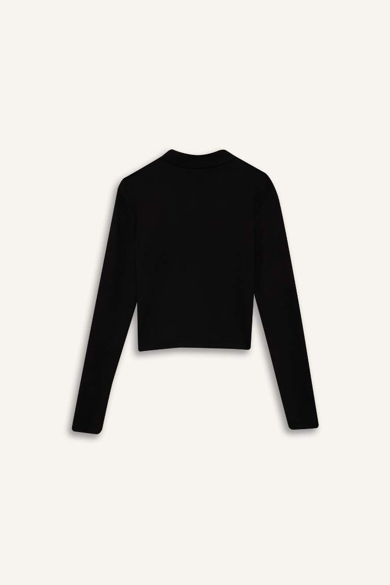 تي شيرت كم طويل سليم فيت هاف كول