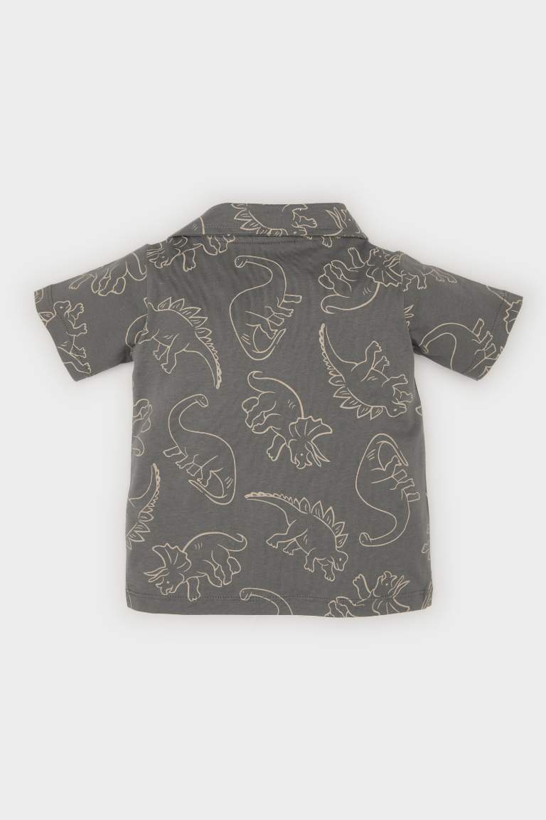 Baby Boy Regular Fit Dinosaur Printed Polo T-Shirt