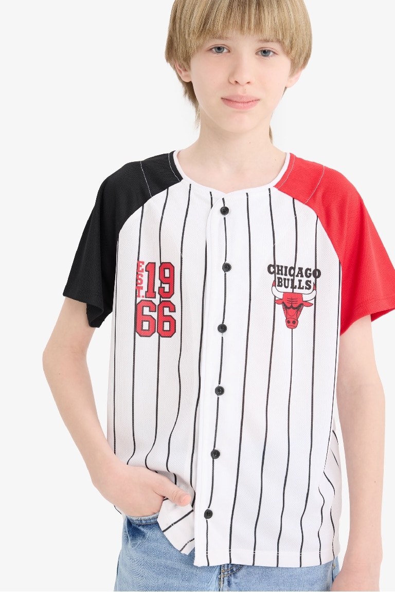 Ұлдарға NBA Chicago Bulls v жаға қысқа жеңді Қысқа жеңді футболка
