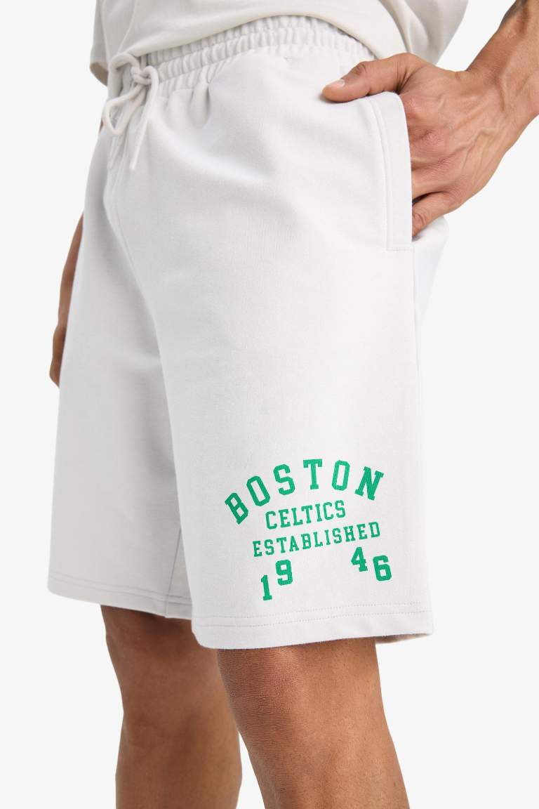 DeFactoFit NBA Boston Celtics Standart Fit Kısa Paça Şort