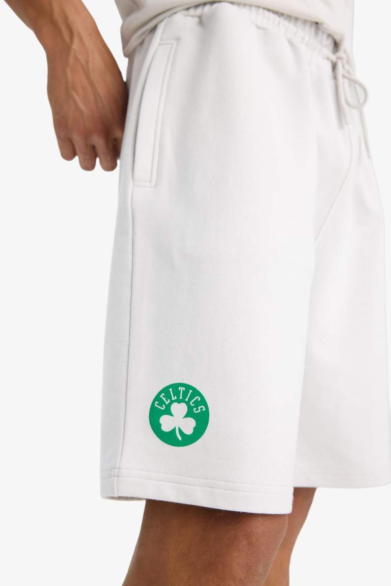DeFactoFit NBA Boston Celtics Standart Fit Kısa Paça Şort