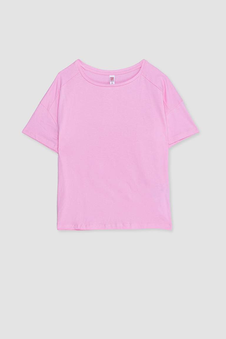 طقم بيجاما بناتي بينك قصة عادية كم طويل من Fall in Love - قطعتين