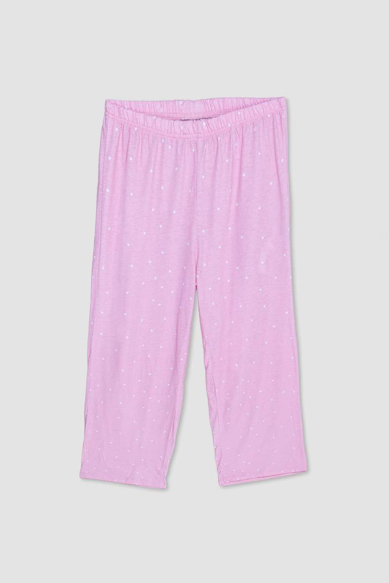 طقم بيجاما بناتي بينك قصة عادية كم طويل من Fall in Love - قطعتين