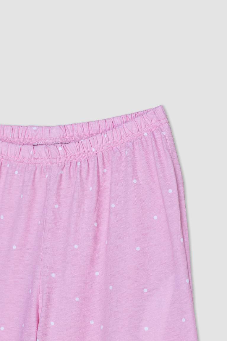 طقم بيجاما بناتي بينك قصة عادية كم طويل من Fall in Love - قطعتين